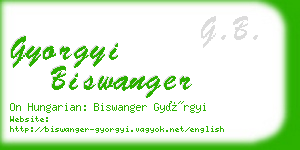 gyorgyi biswanger business card